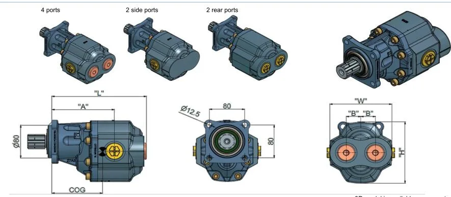 100cc Truck Tipping System Hydraulic Gear Pump Oil Pump